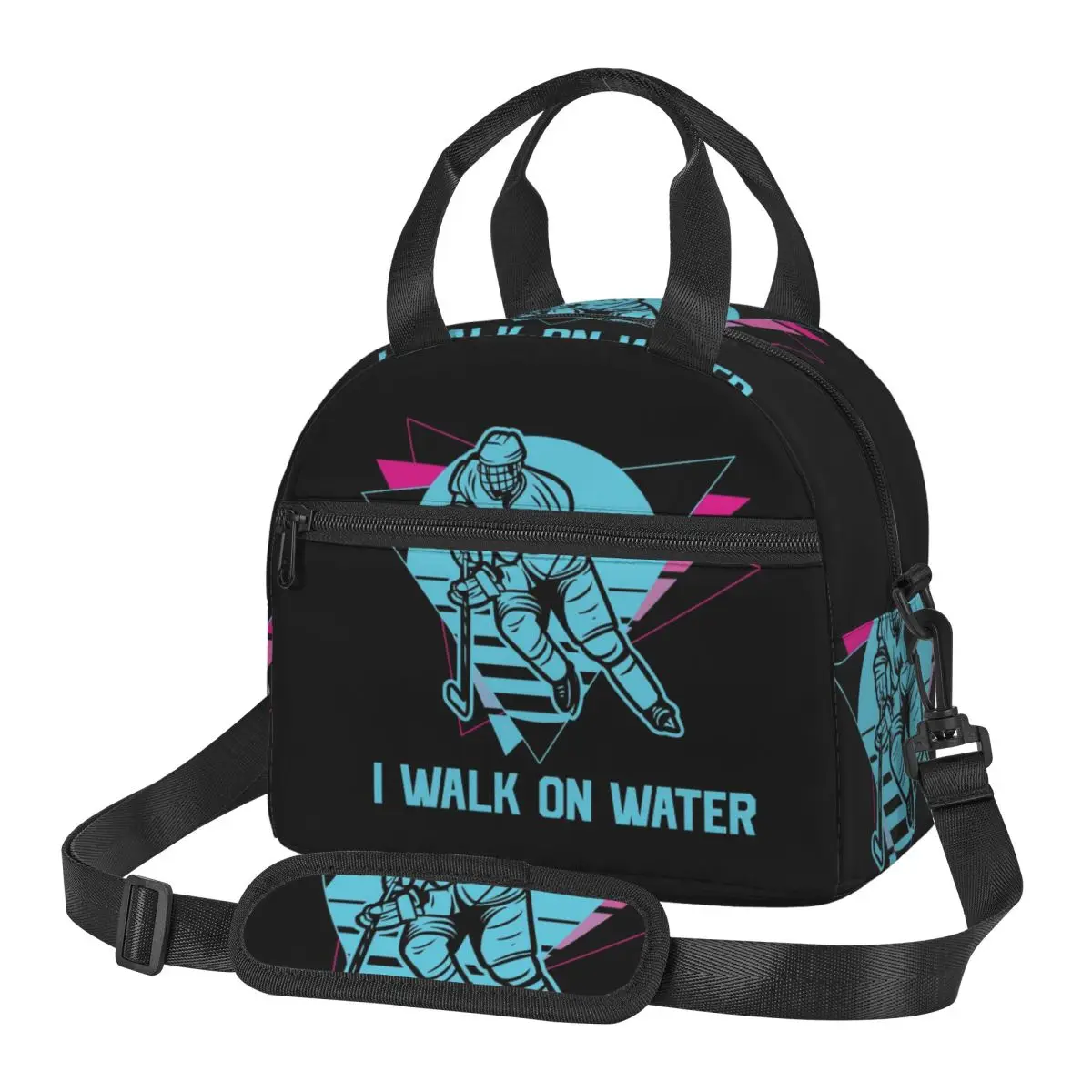 I Walk On Water Hockey Lunch Bags Insulated Bento Box Lunch Tote Resuable Picnic Bags Thermal Bag for Woman Student Travel