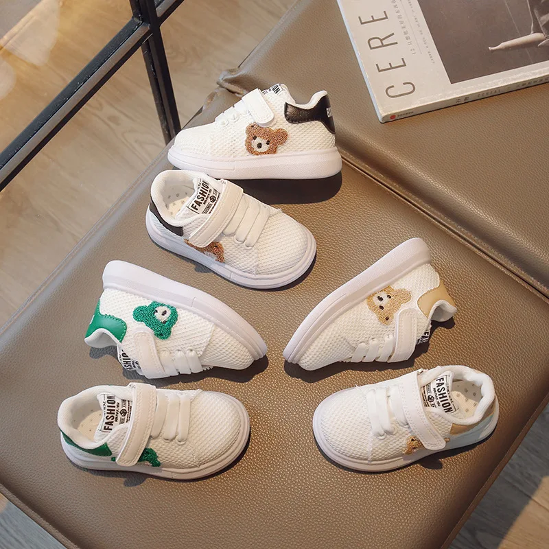 Spring and Autumn Children's Board Shoes Medium and Small Children Girls' White Shoes Boys' Casual Shoes Baby Toddler One-Piece