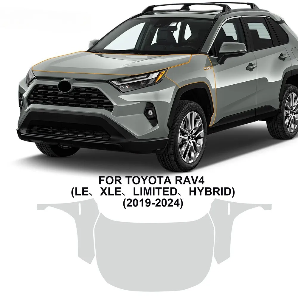 for TOYOTA RAV4 LE XLE LIMITED HYBRID 2019-2021 2022 2023 2024 TPU Clear Sticker Transparent Pre Cut PPF Paint Protection Film