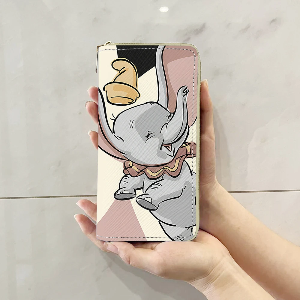 Disney Dumbo Elephant W5599 Anime teczki portfel kreskówka zamek błyskawiczny portmonetka casualowe portmonetki pudełko na karty torebka prezent