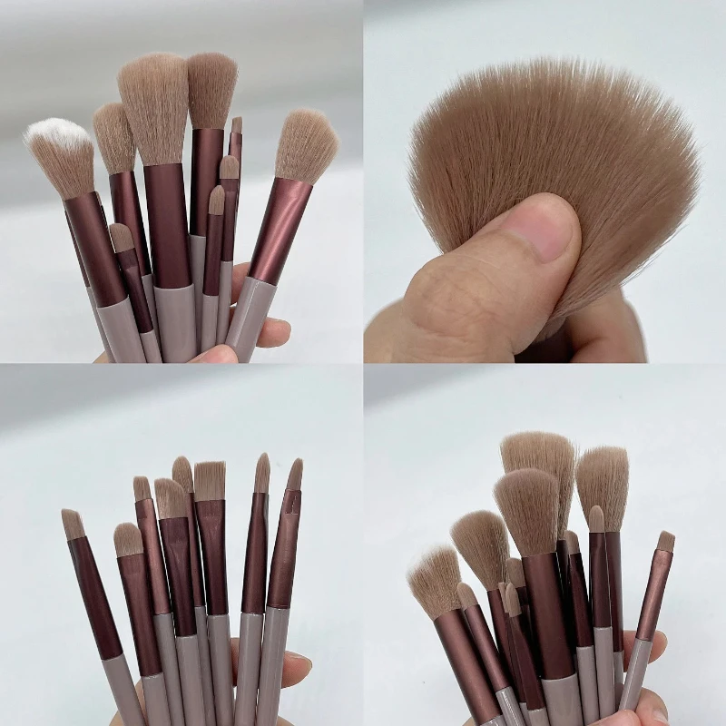 13 PCS Classic Makeup Brushes Set Eye Shadow Foundation Women Cosmetic Brush Eyeshadow Soft Make Up Tools Bag