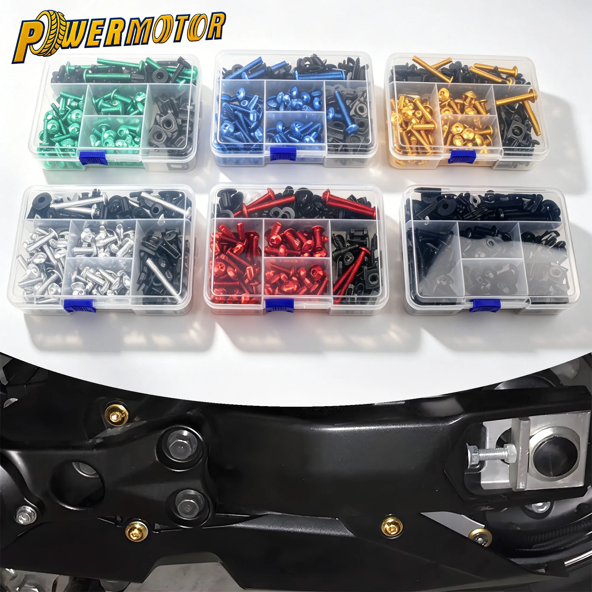 

195Pcs Universal Motorcycle Fairing Bolts Kit Body Screws Fastener For Yamaha YZF 600R 1000R R1 R3 R6 R7 FZR 400 600 1000 750R