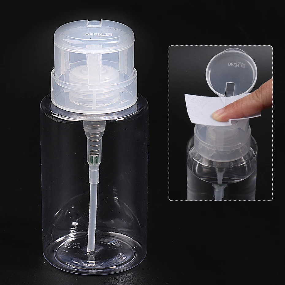 ריק משאבת Dispenser מניקור כלי נוזל UV אמנות ציפורן ג 'ל פולני ברור נקי אצטון בקבוק מנקה איפור מסיר בקבוק BED30