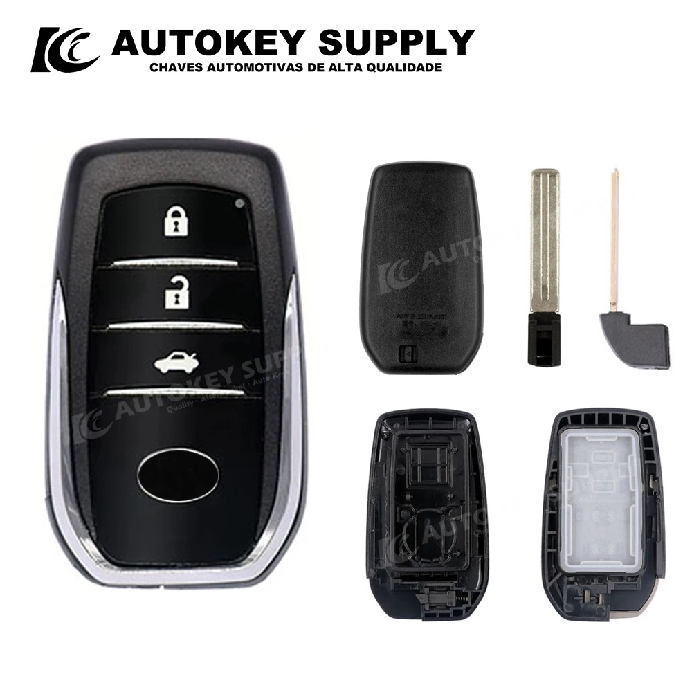 

ForToyota Smart Card Key Shell 3 Button Back Cover No Logo (Double Slot) Autokeysupply AKTYS353