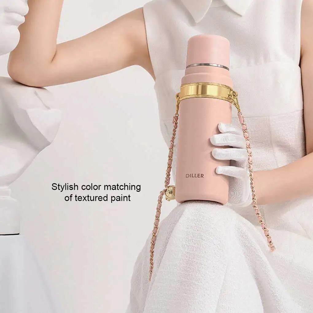 

Straw Vacuum 550ml Stylish Solid Color Vacuums with Crossbody Chain