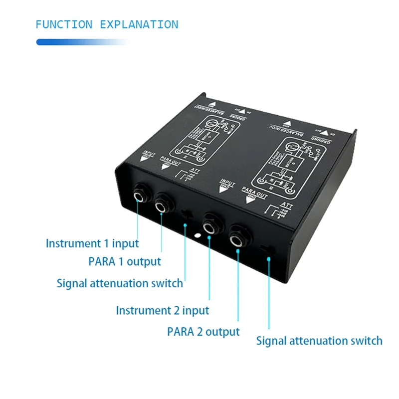 B03B-Possive DI Box 2 Channel Audio Possive DI Box Direct Box Guitar Bass Active Audio Converter