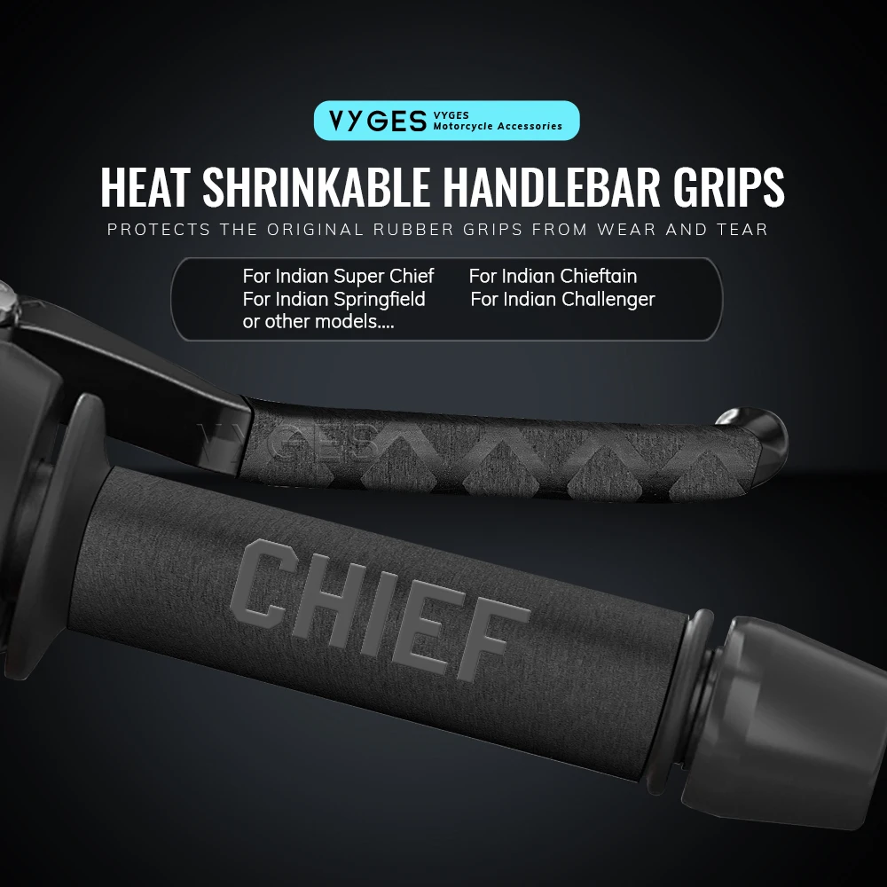 Cubiertas Termoencogibles para Manillar de Motocicleta, para Palanca de Embrague y Freno, para Indian Super Chief, Springfield, Chieftain, Challenger