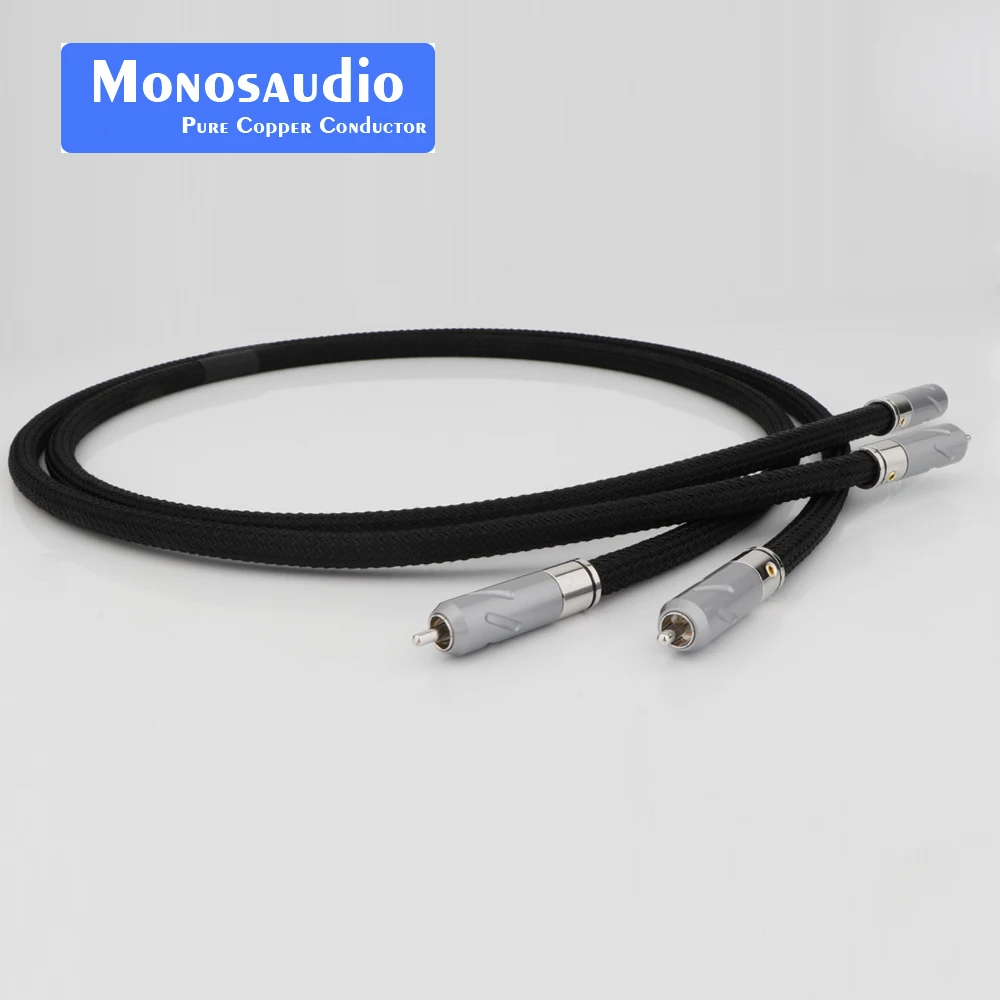 

Monosaudio PS75 Pure Silver RCA Signal Cable Audio Eextend Interconnect Wire With Rhodium Plated A20R RCA Plug