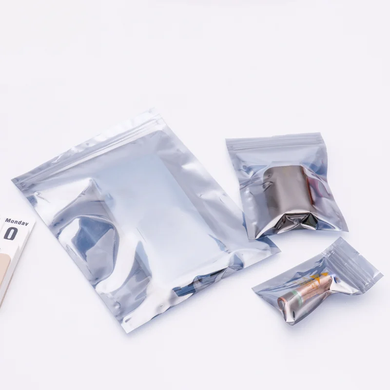 100 bone-stick bags, anti-static ziplock bags, mobile phone packaging bags, flat mouth storage bags, printed logo