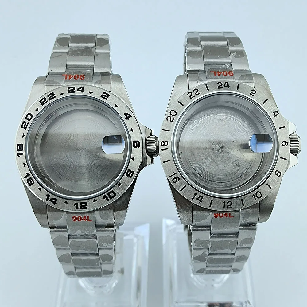 

39mm Men's Watch Case Silver Sapphire Crystal Glass for Nh35/34/36/38 Movement Fit 28.5mm Dial Sub Watch Accessories