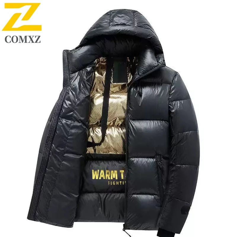 

COMXZ Classic Hooded Mens Padded Jacket Mountaineering Windproof Parka Casual Travel Lightweight Cold Resistant Winter New Coat