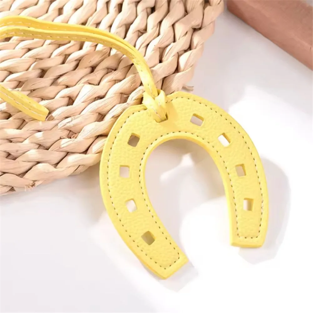 10 Colors Women And Girls PU Leather Horse Hoof Horseshoe Keychain Handbag Holder Charm Bag Purse Accessories for handbags