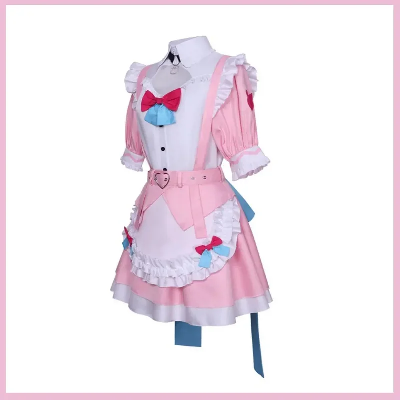 Fc6anime virtuale YouTubers Ber Yuuki sauna costume cosplay vtuber rosa cameriera vestito Lolita gonna donna carino kawaii festa di compleanno