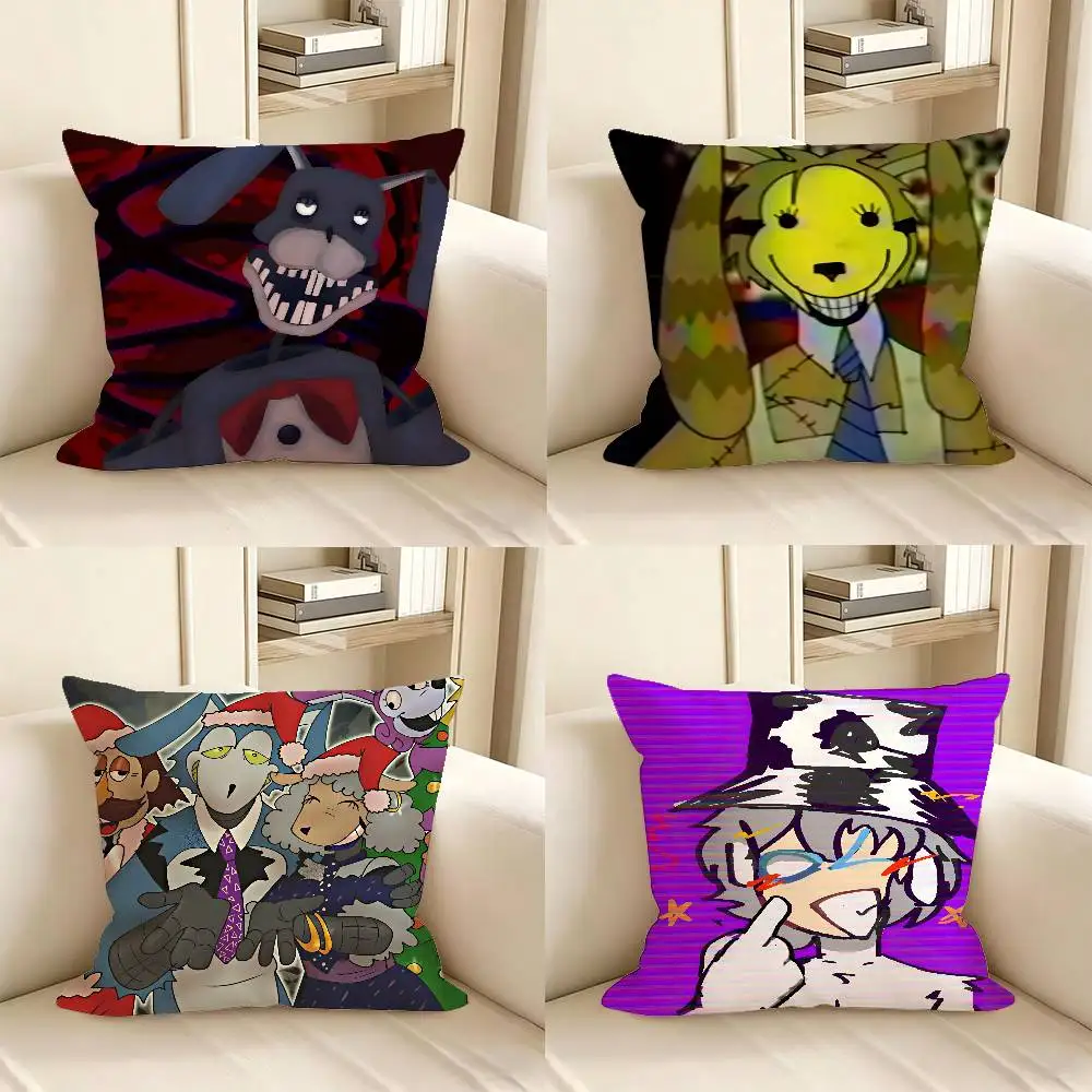 1pc Horror Game The Walten Files Pillow Case Fashion Square Pillowcase Bedroom Sofa Room Ins Decoration Leisure