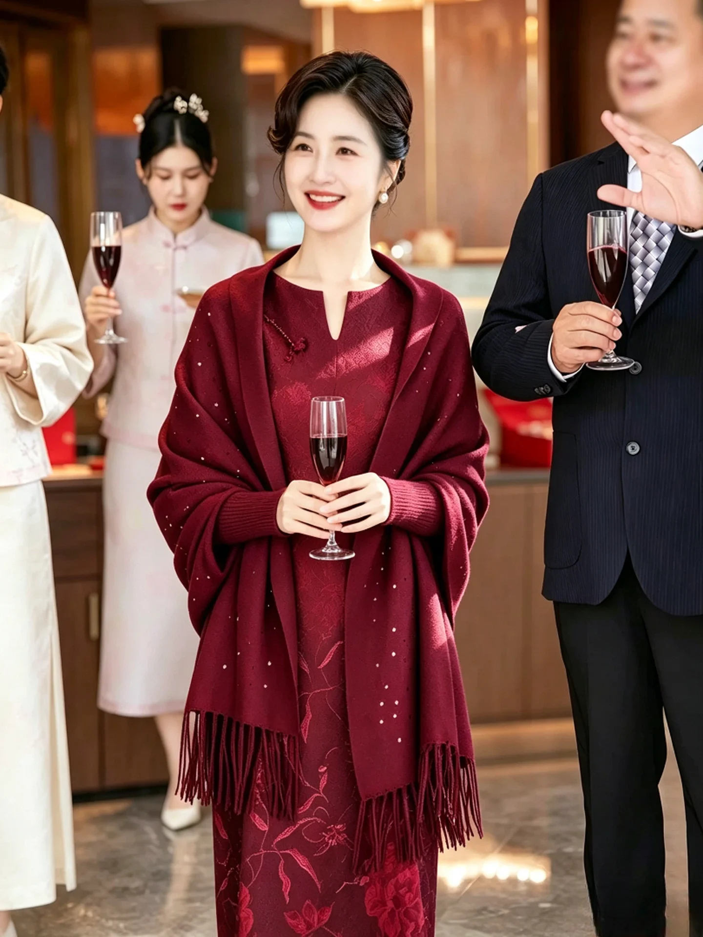 elegant-wine-red-shawl-women's-outerwear-coat-for-autumn-winter-wedding-banquet-high-end-style-fashionable-design