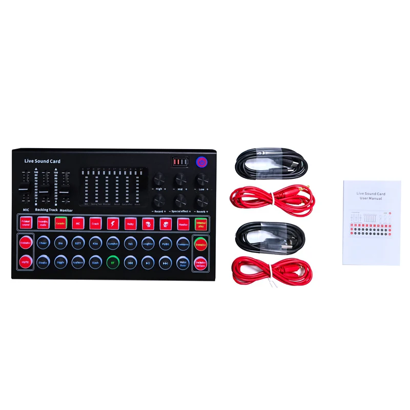 

M9 Sound Card Live Sound Card With Color Lights Compatible With Multi-Platform Live Singing