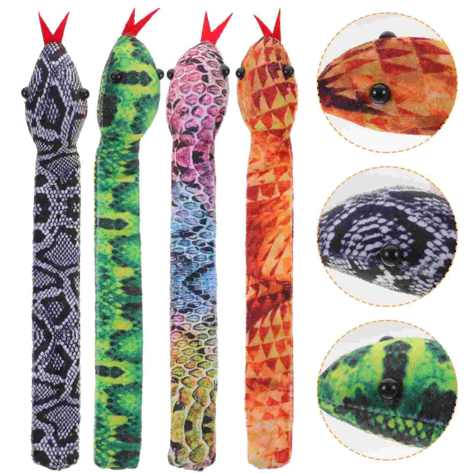4 Pcs Snake Ring Toy Girl Toys Supplies Stuffed Bracelet Animal Slap Bracelets for Kids Halloween