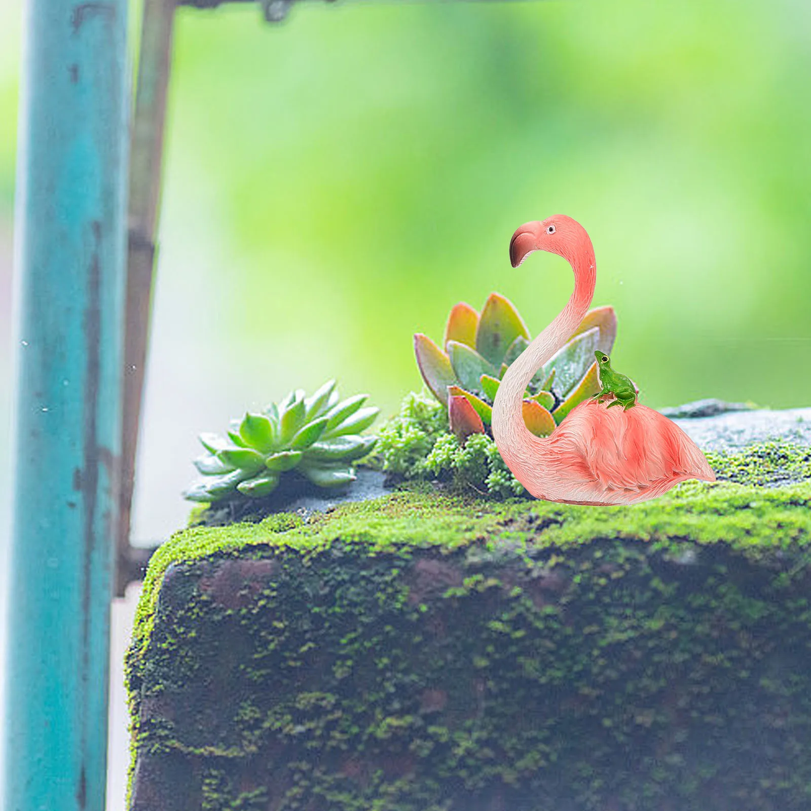 

2 Pcs Flamingo Ornament Decoration Yard Decorations Table Lawn Garden Ornaments Bonsai Statue Home