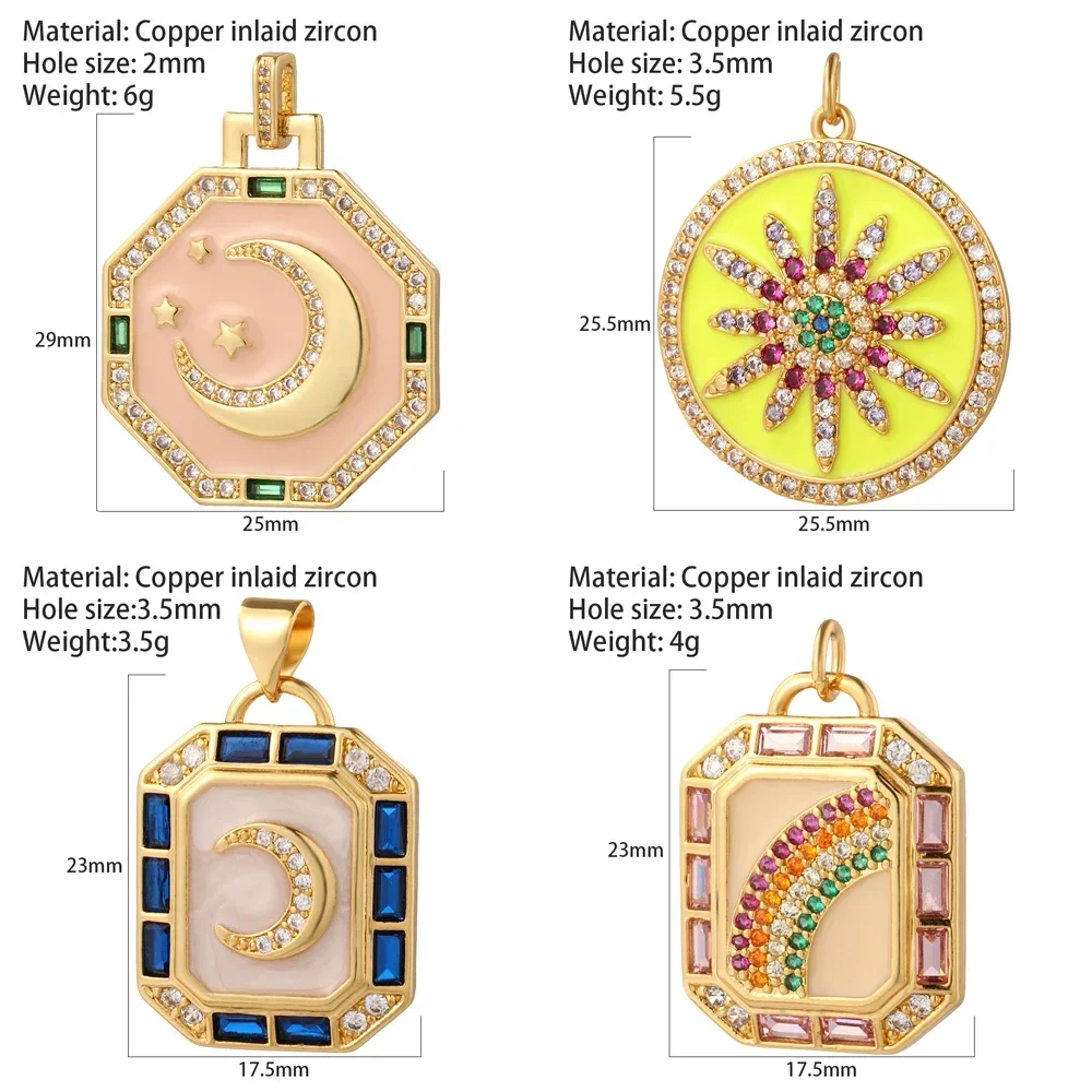 Enamel Painting Moon Star Charms for Jewelry Making Supplies Golden Pendant Diy Earring Bracelet Necklace Charms Accessories