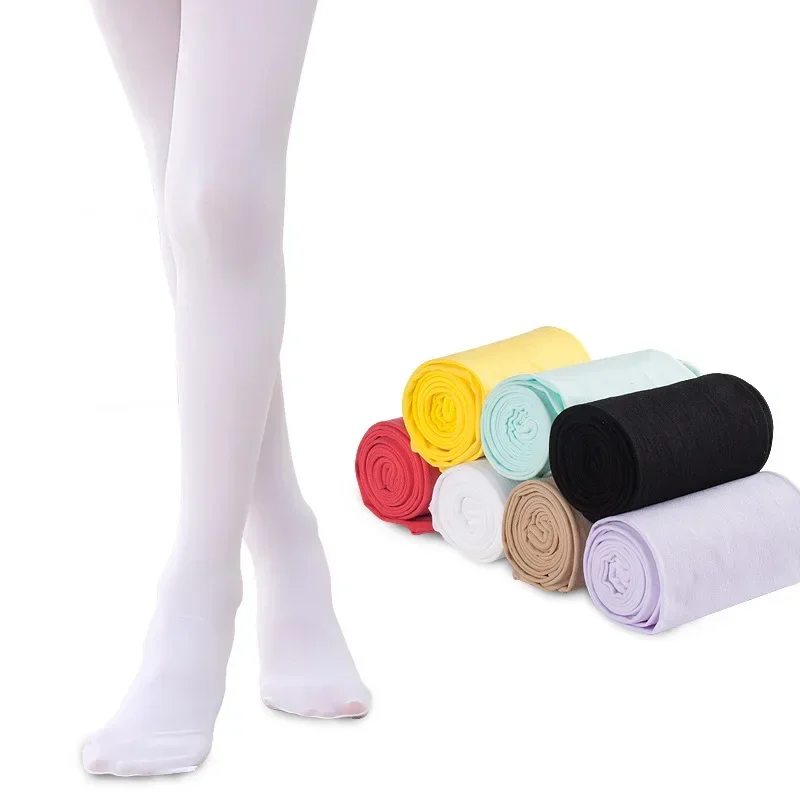 

Spring Autumn Thin Candy Color Kids Pantyhose Girls Ballet Dancing Tights for Children Velvet Stockings Solid White Pantyhose