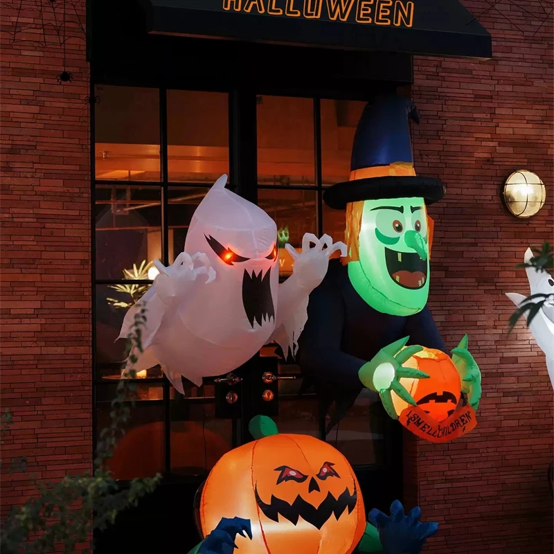 

Воздушный шар с тыквой на Хэллоуин, надувное украшение для торгового центра, уличная вечеринка, центральная часть, подвесной светящийся реквизит для дома и детей