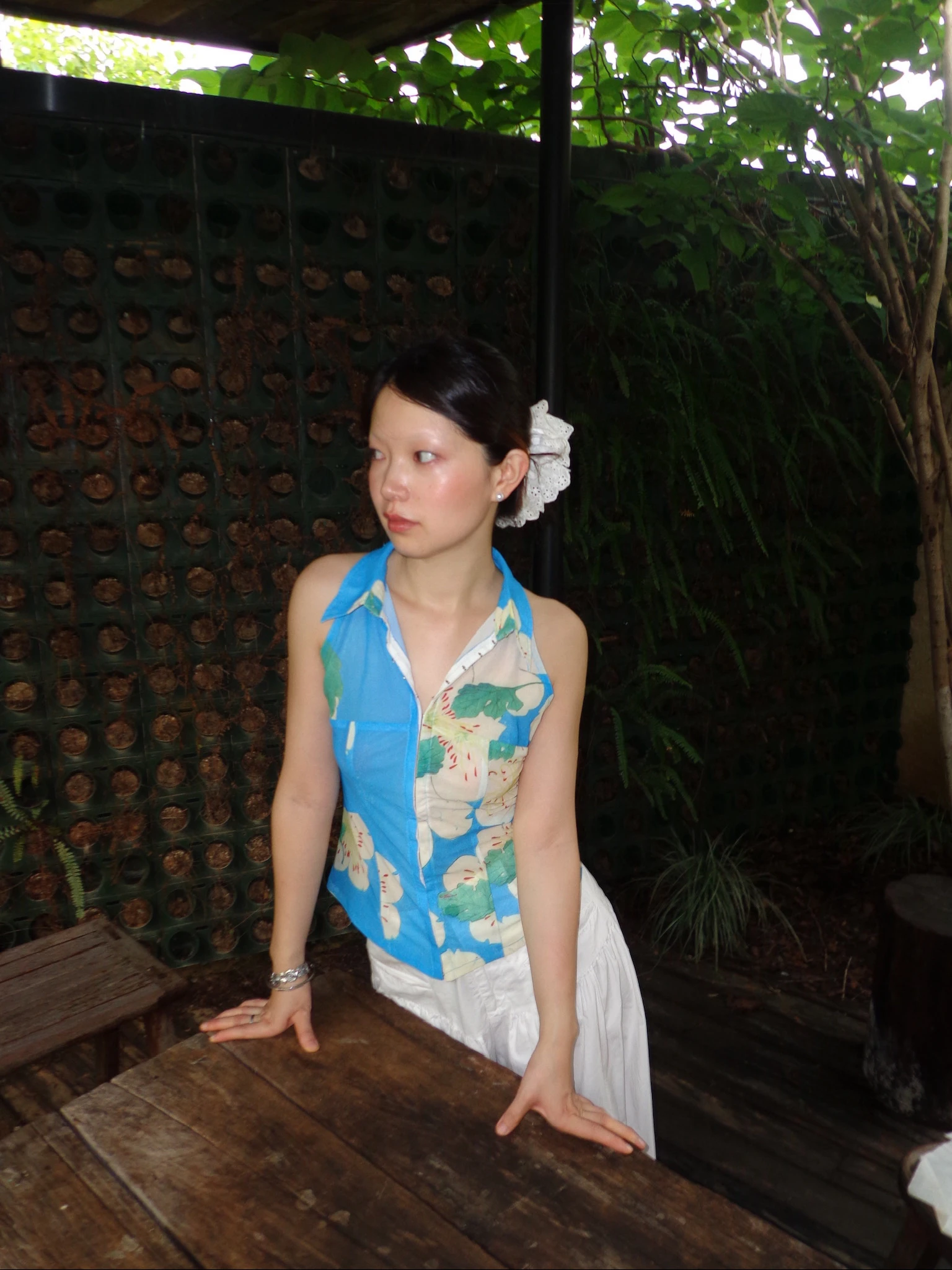 

Original Design Floral Print Slim Fit Bal Vest Elastic oulder Reduction Women's Summer Top Polyester Fiber ort Sle