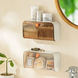 Toilet Storage Box Wall Mounted Cotton Pad Storage Boxes Dustproof Bathroom Organizer Makeup Lipstick Adhesive Jewelry Holder