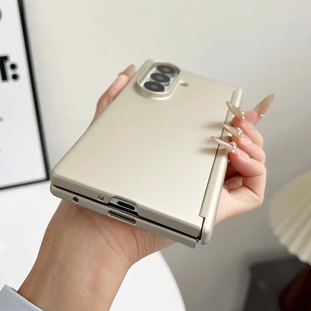 Luxuriöse Handyhülle mit mattierter metallischer Textur und Scharnier für Samsung Galaxy Z Fold 8 7 6 5 4 5G, für Magsafe, magnetische Hart-PC-Schutzhülle – Detail 10