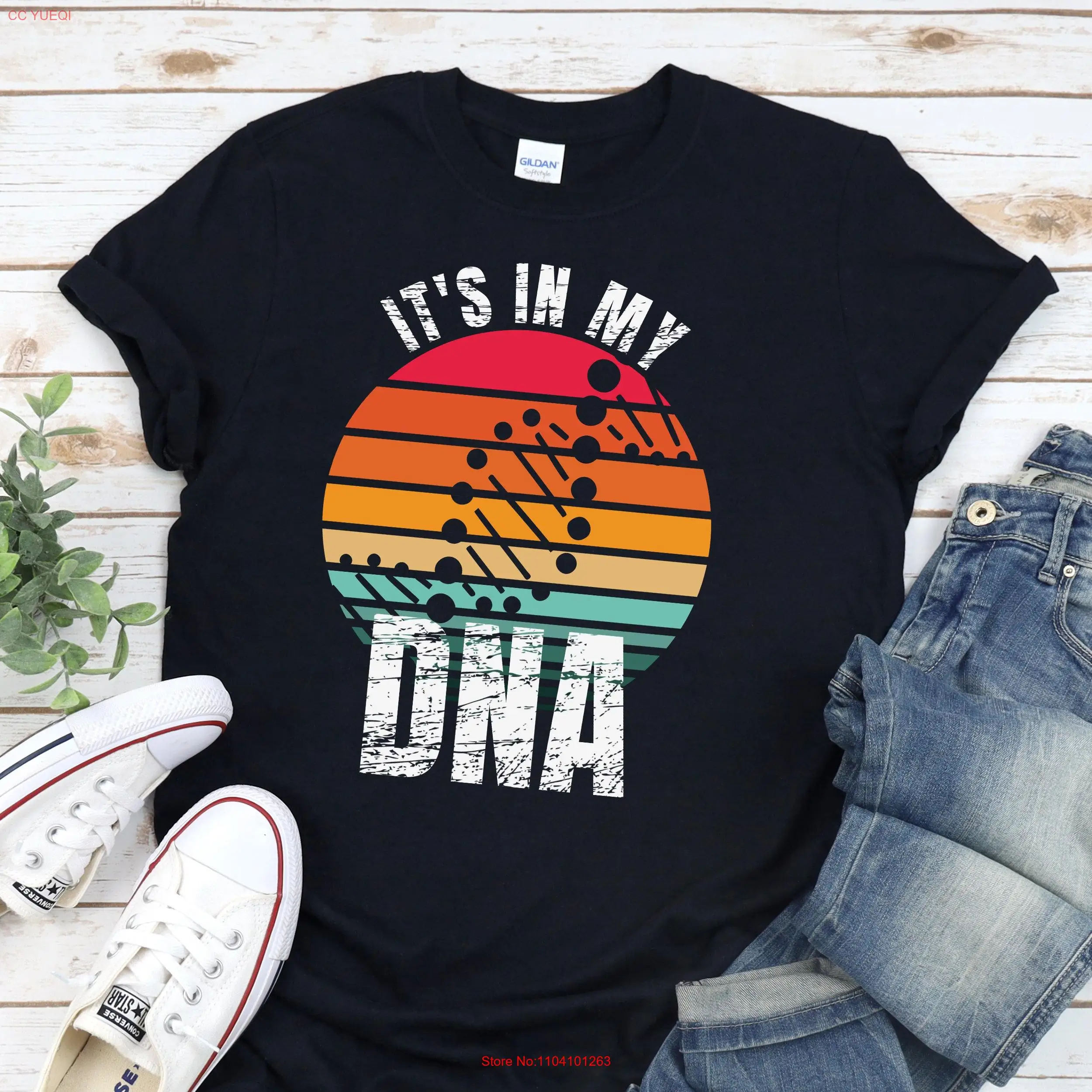 

Футболка ДНК для мужчин и женщин It's in my Physics Science Retro Double Helix с длинными или короткими рукавами
