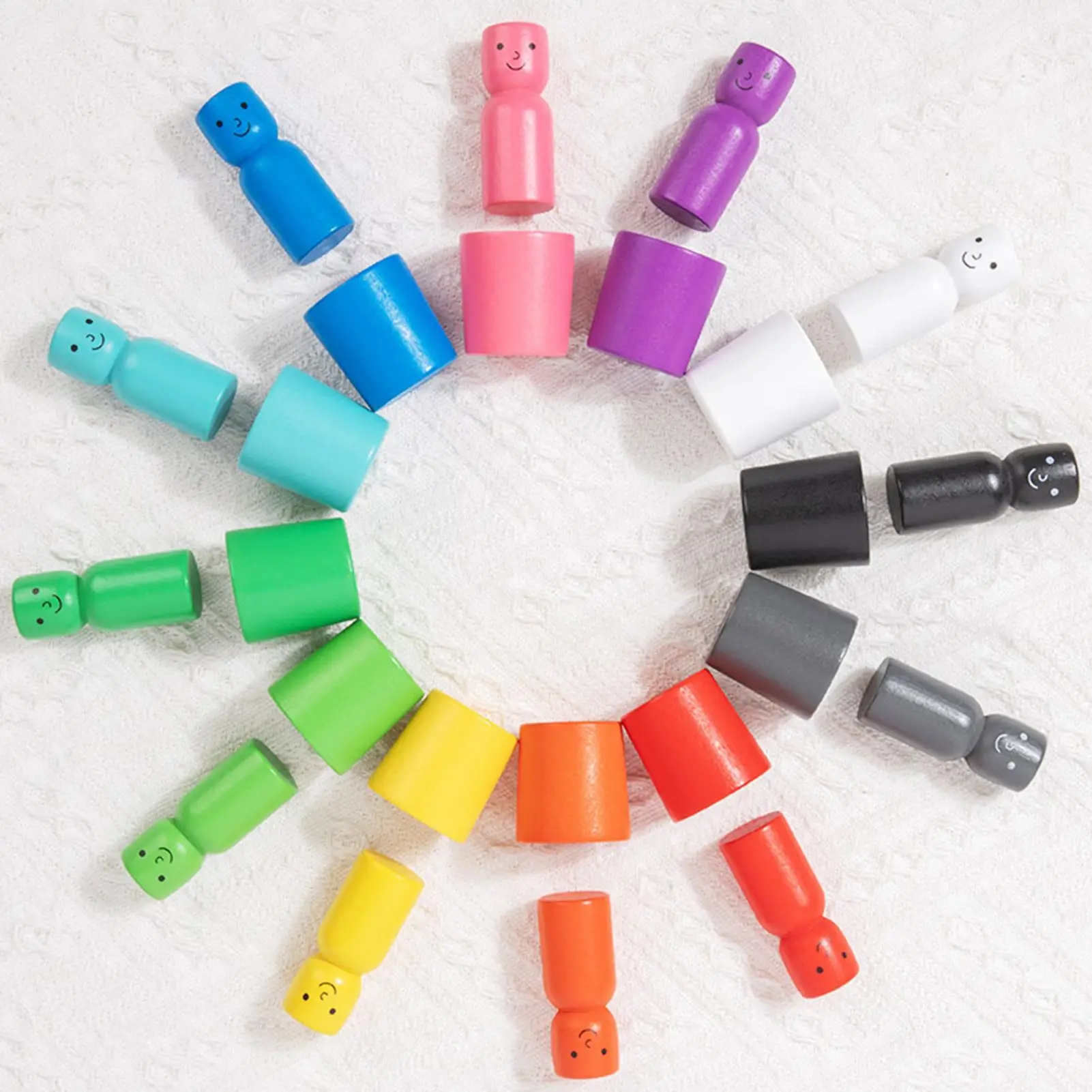 Color Matching Toys 12 Pieces Wooden Educational Learning Activities Cup Color Sorting Game Learning Toys Playset For Home