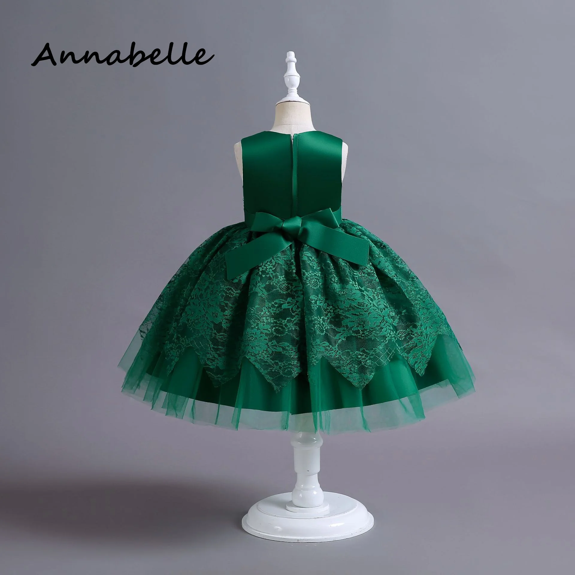 Annabelle Blumen mädchen Kleid für Hochzeits feier Baby Mädchen Prinzessin Geburtstags feier Kleid elegante geschwollene Kleid ärmel los 2024