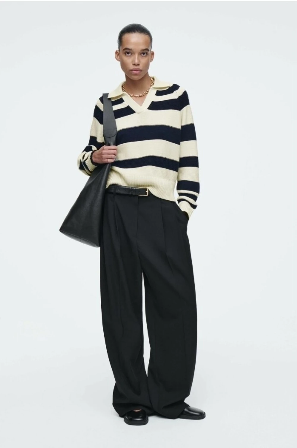 XIMIAN APPAREL 2026 YAZHIMEI cos autumn new style of Women's casual fashion pure cotton sporty stripe pullover sweater