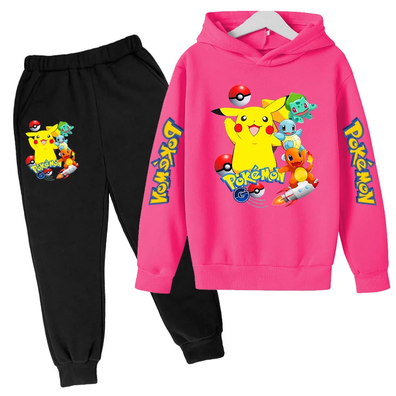 Neues Kinder-Sportoutfit-Set - Kapuzenjacke + lange Hose mit Cartoon-Mustern, lässige, lockere Passform, geeignet für Jungen und Mädchen im Alter von 3 bis 13 Jahren. – Detail 15