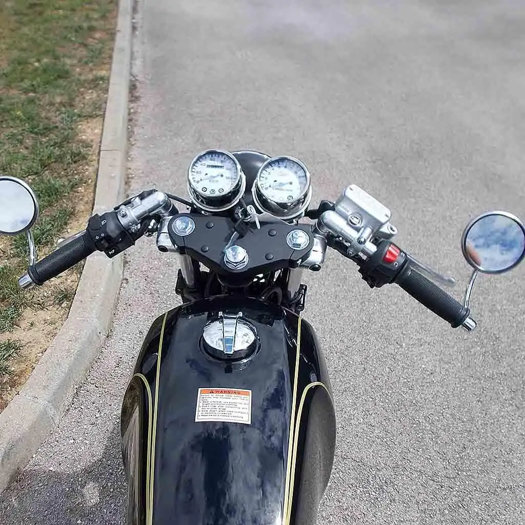 

Motorcycle Dual Tachometer Gauge Kit Stainless Steel Frame Mechanical Speed Line Interface for Moped Use