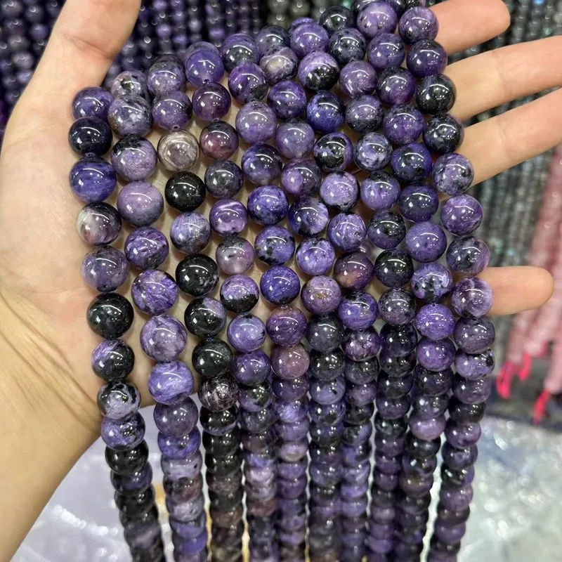 3A purple Charoite round for DIY jewelry making FPPJ wholesale nature 7MM 8MM 10MM  38CM loose beads