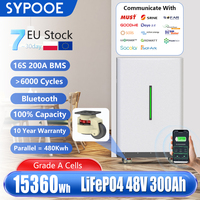 LiFePO4 48V 300Ah 200Ah 150Ah 100Ah Battery Pack Portable Wheeled 15Kwh 10Kwh 6000+ Cycle Bluetooth BMS  51.2V Lithium Battery