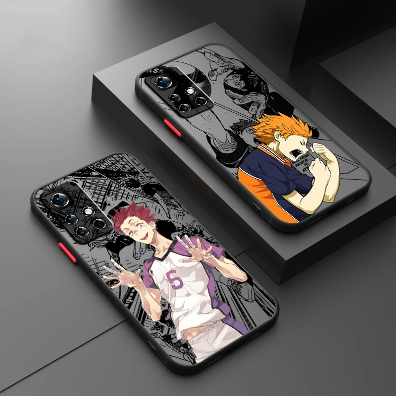 

Haikyu Anime Comics Art Frosted Translucent For Redmi Note 13 12 12S 12T 11 11T 11E 10 10S 9 Pro Plus 5G TPU Phone Case