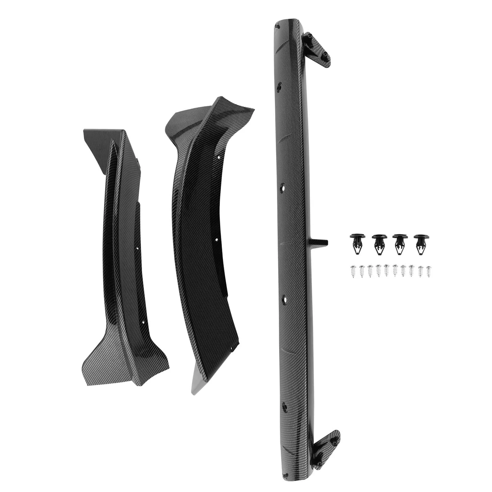 

Front Bumper Spoiler Lip Plastic Carbon Fiber Style For Tesla Model Y 2020-24