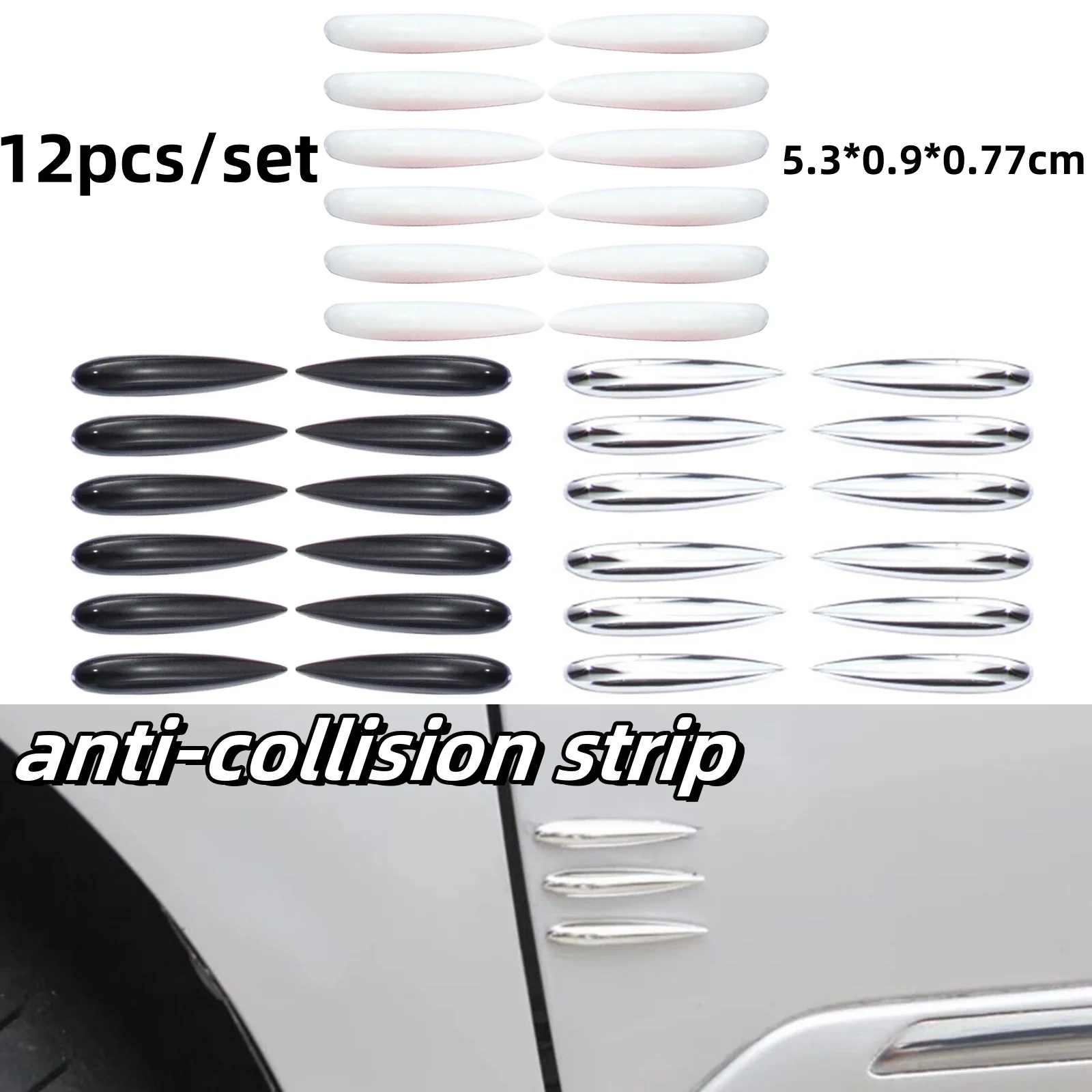 

12pcs Car Protector Anti-scratch Door Edge Guard Trim Strip Car Anti-collision Strip Rearview Mirror Anti-collision Guard Strip