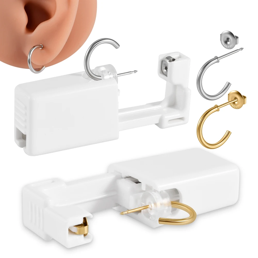 1-16PCS Stainless Steel C-Shape Earring Disposable Safe Sterile Piercing Unit For Ear Lobe Piercing Gun Piercer Tool Jewelry