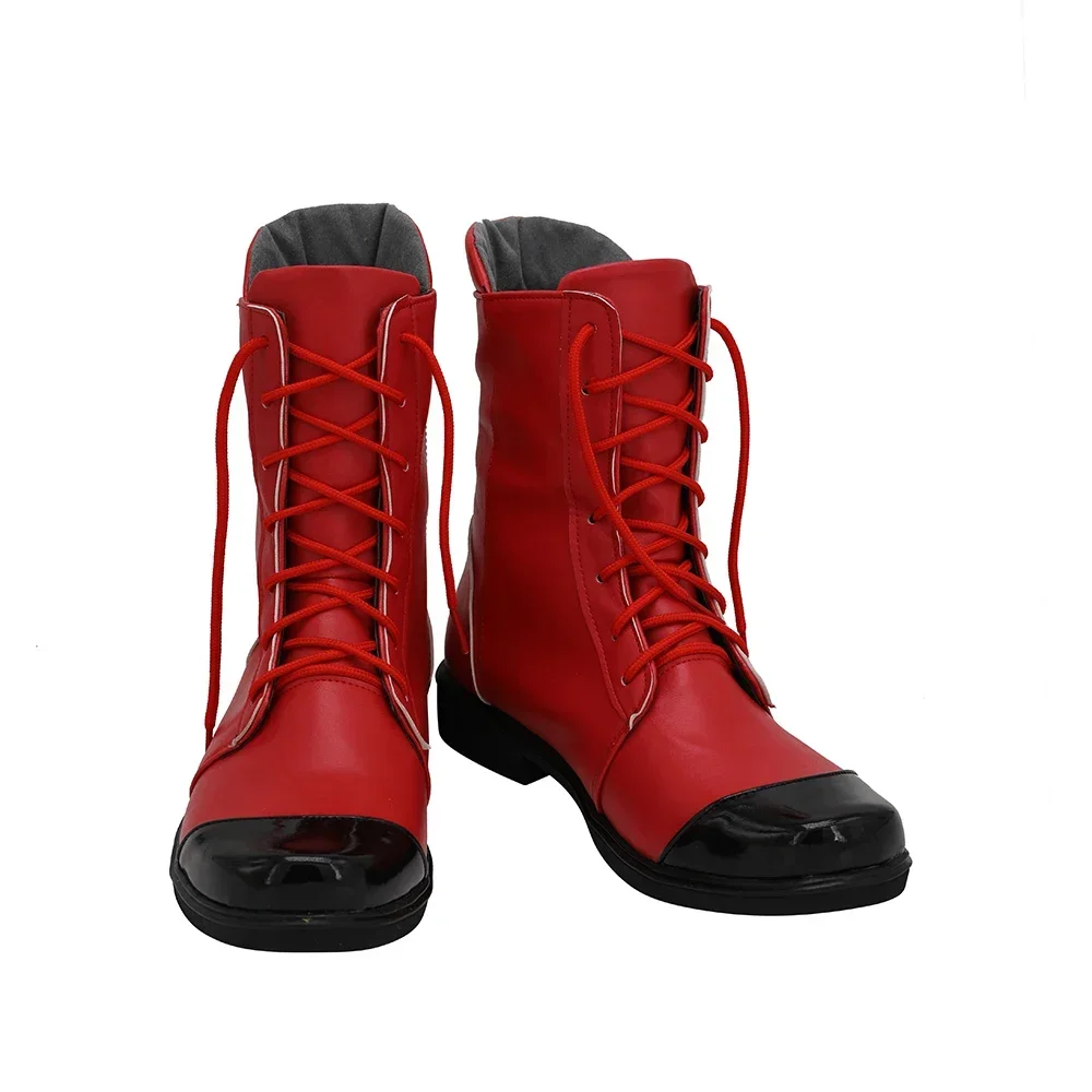사용자 정의 Arknights Indra 코스프레 부츠 빨간색 가죽 신발 모든 크기