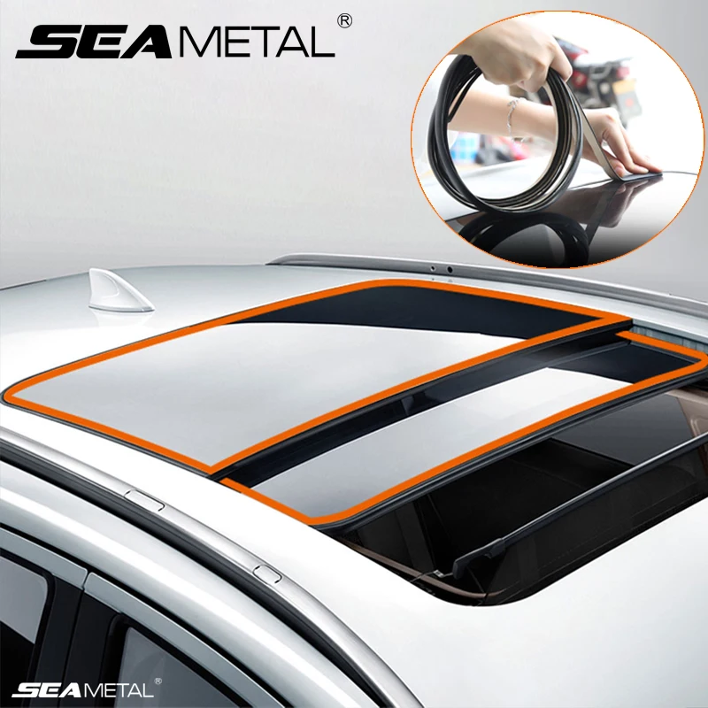 SEAMETAL Car Ceiling Seal Strip Waterproof Roof Rubber Weather Strip 15mm Windshield Seal Stripping Leak-Proof Trim Accessories