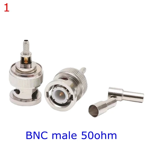 Imagen 2 del producto Conector Q9 BNC macho y hembra, 50 Ohm, 75 Ohm, ángulo recto y con tuerca, junta tórica, engarce a prueba de agua para Cable RG174, RG316, RG179, 10 Uds.