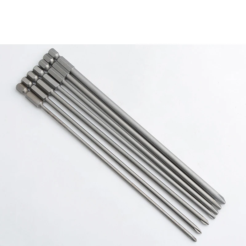 10Pcs 200mm /250mm Length 1/4\' Hex Shank Longer electric Phillips screwdriver bit magnetic cross-headed wind drill head PH1 PH2