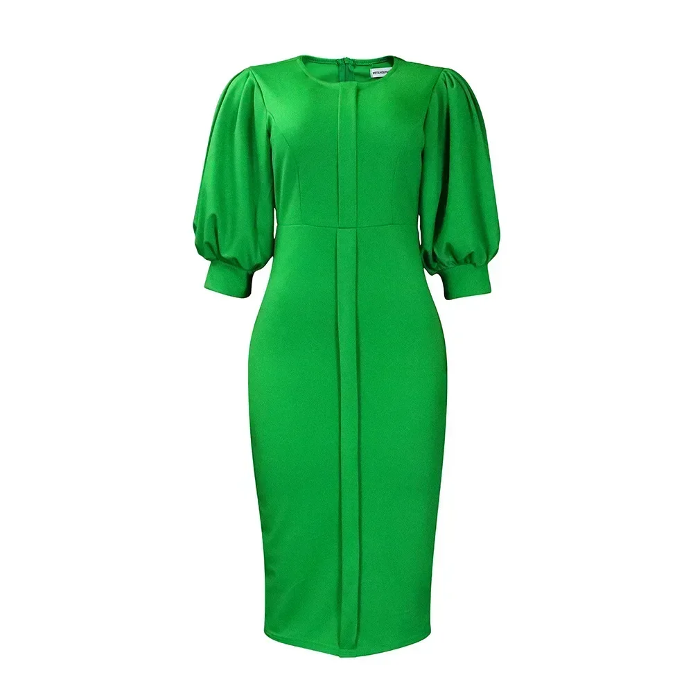 2024, африканские облегающие платья для женщин, летние элегантные африканские платья миди с короткими рукавами из полиэстера, зеленые, красные, черные, белые платья