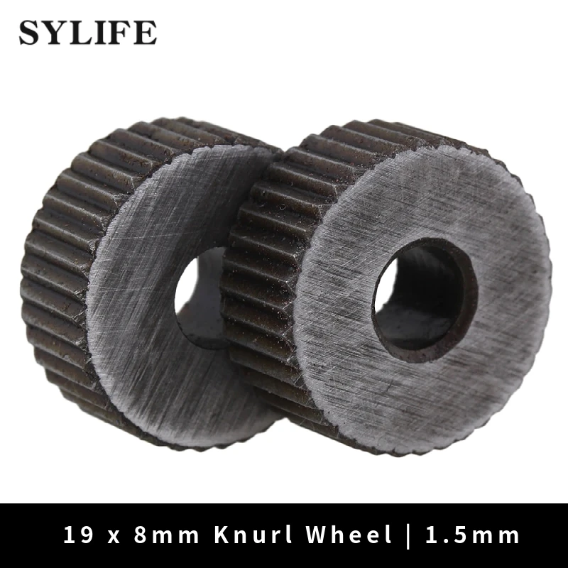 2Piece 1.5mm Pitch 19mm OD Single Straight Coarse Pattern Linear Knurling Wheel