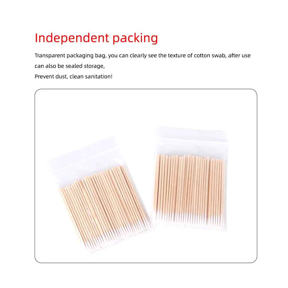 100/200/500pcs Disposable Mini Cotton Swabs Cleaning Wood Sticks for Eyelash Eyeliner Lip Tattoo Use Mascara Wand Makeup Tool