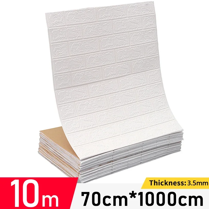 

3D Brick Wall Stickers DIY Decor Self-Adhesive Waterproof Wallpaper For Kitchen Kids Room Bedroom