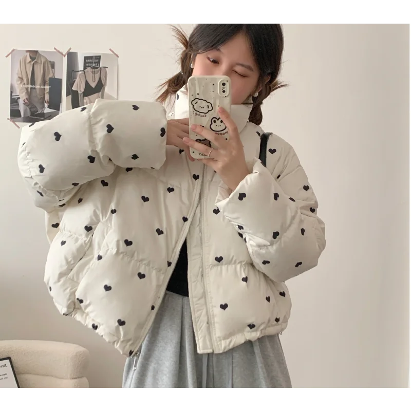 سترة نسائية مطبوعة - نمط قصير 2025 خريف/شتاء وصول جديد سميكة عصرية نمط ركاب معطف دافئ