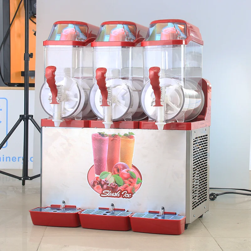 

Snack Machine Commercial 3 Tank Slush Machine Professional Slushie Maker for Frozen Juice Smoothie Beverage Restaurant Bar